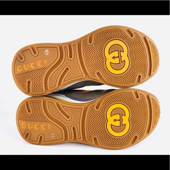 Used GUCCI Ultrapace Snake Leather Distressed Sneakers - Picture 7 of 14